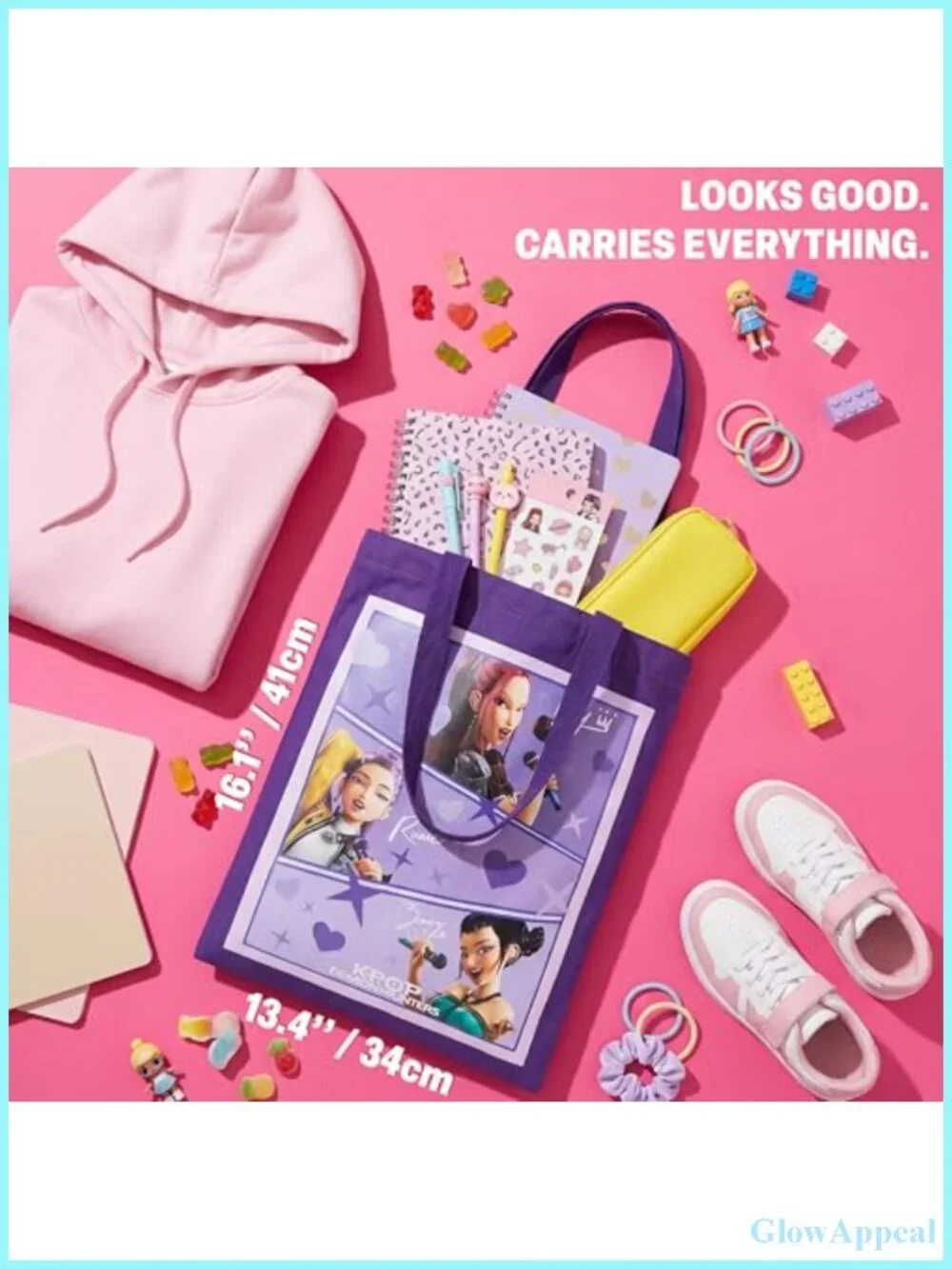 KPop Demon Hunters Tote Bag for Women Girls Lightweight Canvas Shoulder Bag